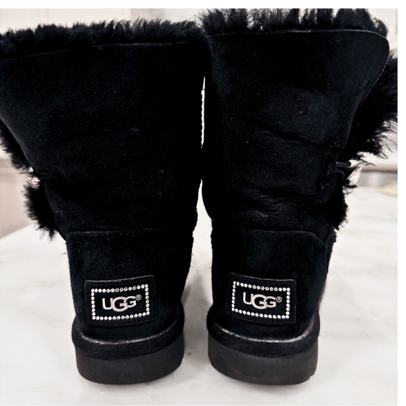 Women's Black Ugg Bailey Button Bling Boots size 8 - Picture 7 of 13